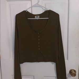 Cropped long sleeve T
